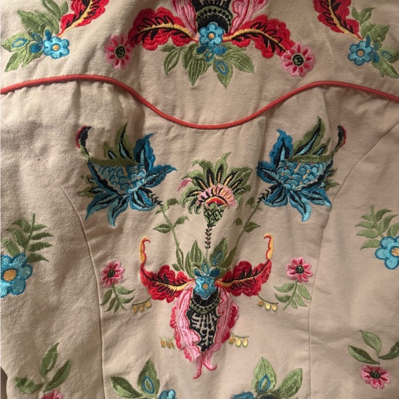 ASOS Beige Floral Embroidered Bomber Jacket Springs Summer - Picture 13 of 14